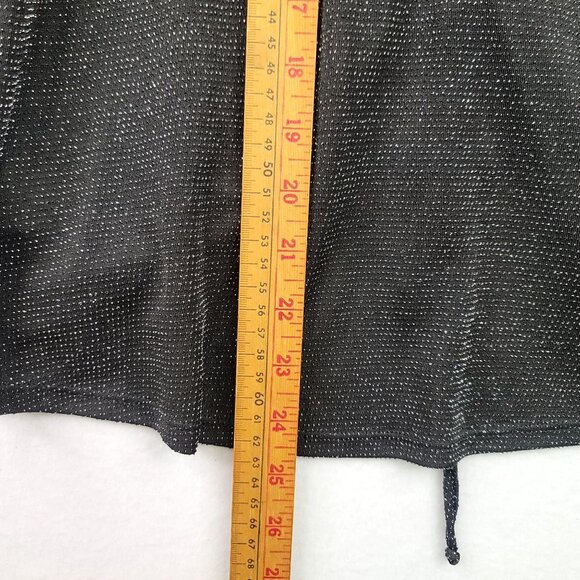 Veronica M V-Neck Cinched Front Sweater With Metallic Shimmer Black XL - Picture 8 of 8